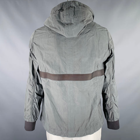 DEVOA Size L Grey Polyester Cotton Hooded Jacket