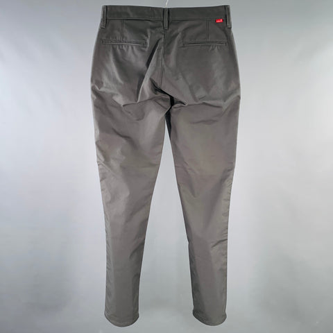 LEVI STRAUSS Taille 32 Gris Charbon Mélange Coton Pantalon Décontracté à Devant Plat
