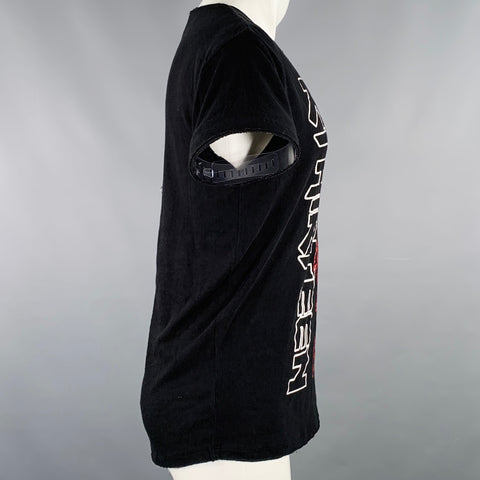 T-shirt imprimé R13 SS18 Taille XS Sid Zombie Lukas Noir Rouge Mélange Coton