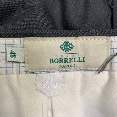 BORRELLI Size 42 Regular Charcoal Wool Notch Lapel Suit
