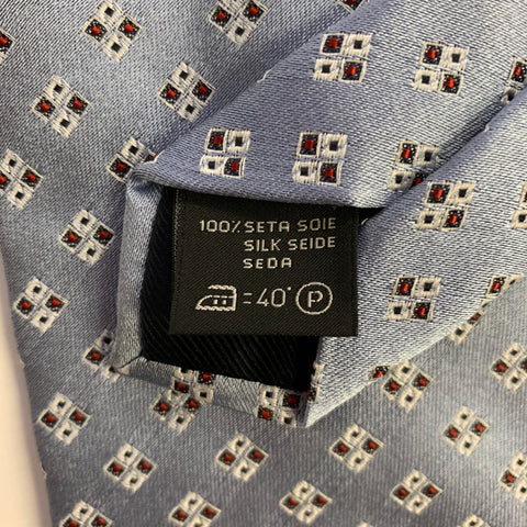 ERMENEGILDO ZEGNA  One Size Light Blue Red Silk Tie