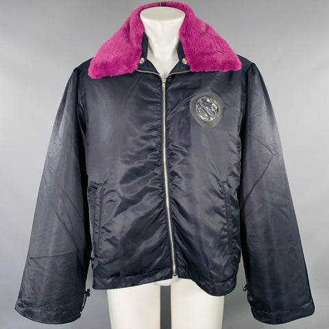 RANDOM IDENTITIES Size M Navy Purple Two Toned Polyamide Jacket