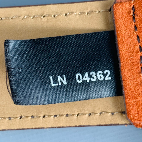 PRADA Size 32 Orange Gold Suede Belt