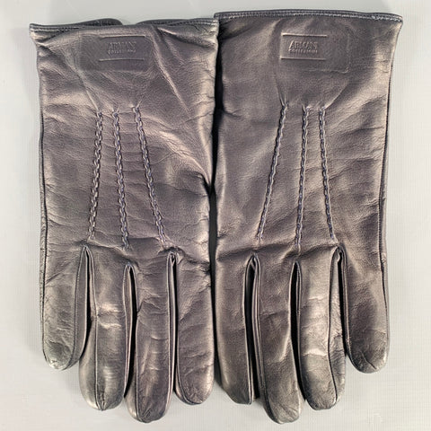 ARMANI COLLEZIONI Size L Black Sheepskin Leather Gloves