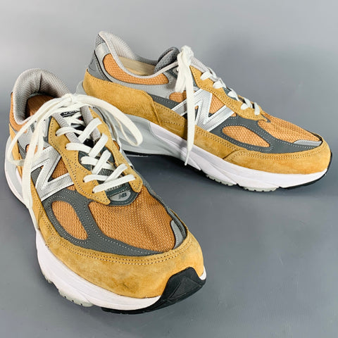 NEW BALANCE Size 10.5 990 Brown Tan Suede Mesh Chunky Foam Sole Sneakers