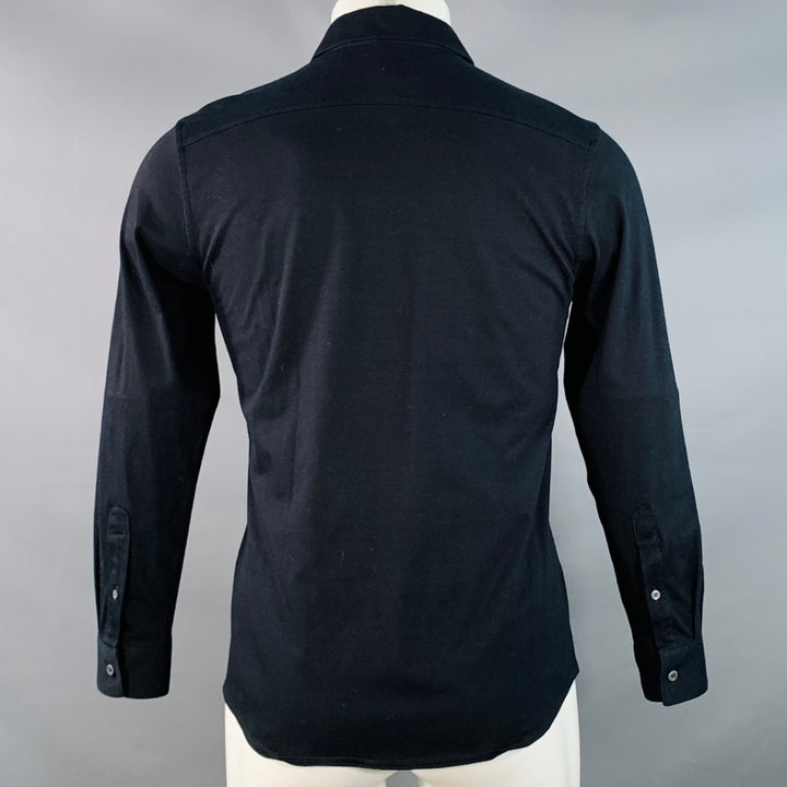 JIL SANDER Size 38 Black Cotton Blend Button Down Long Sleeve Shirt