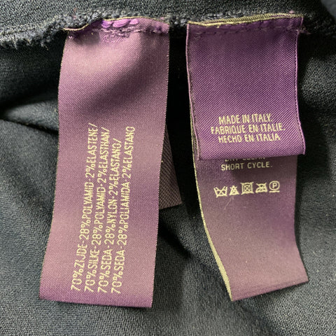 RALPH LAUREN Size M Cream and  Navy Silk Blend Color Block Pullover
