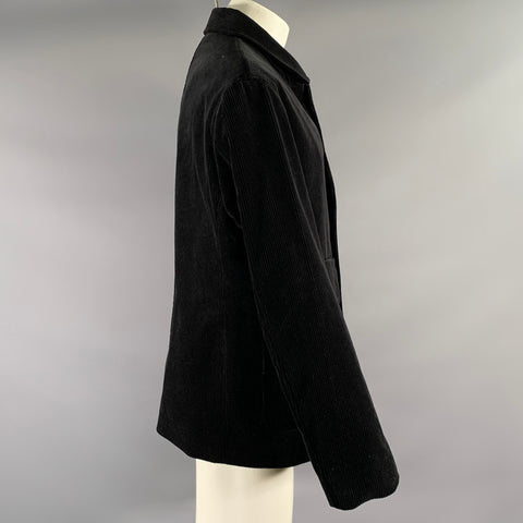 MARGARET HOWELL Size M Black Corduroy Cotton Notch Lapel Coat