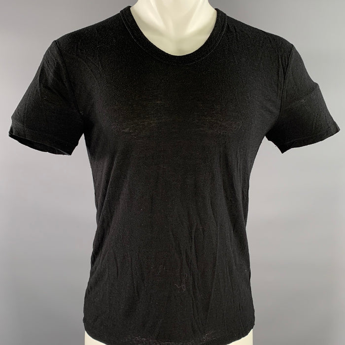 ALEXANDER WANG Size XS Black Textured Silk Rayon See Through T-shirt