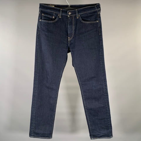 LEVI STRAUSS Size 32 Indigo Contrast Stitch Denim Straight Jeans