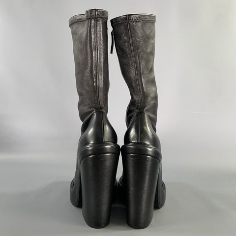 GIVENCHY Size 9 Black Leather Lamb Leather Zip Up Boots