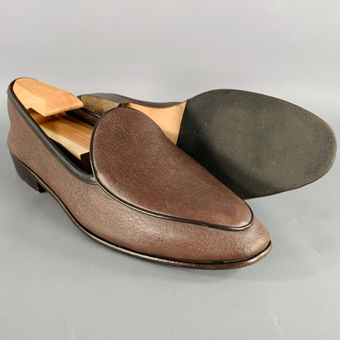 BAUDOIN & LANGE Size 9 Stride Brown Black Leather Slip On Loafers