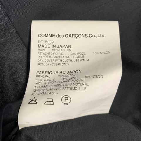 COMME des GARCONS HOMME PLUS Size S Black Charcoal Cotton Long Sleeve Shirt