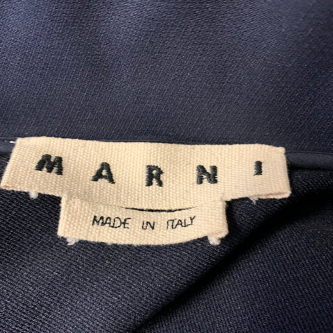 MARNI SS2018 Size M Blue Navy Patch Polyester Track Jacket Jacket