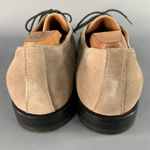 COMMON PROJECTS Size 11 Taupe Suede Lace-Up Oxford Shoes