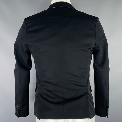DRIES VAN NOTEN Size 38 Black Wool Peak Lapel Sport Coat