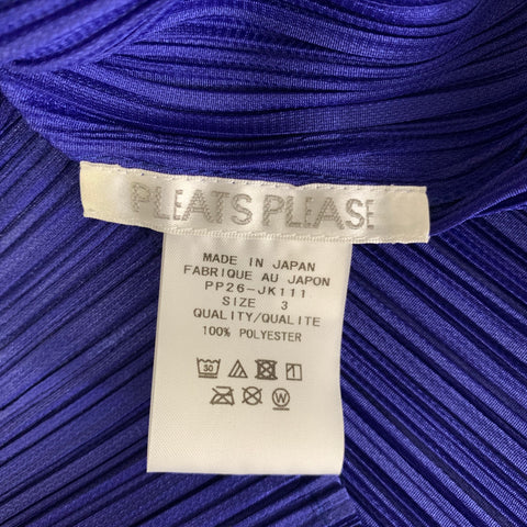 PLEATS PLEASE by ISSEY MIYAKE Size 6 Blue Cobalt Polyester Crinkled Dress Top