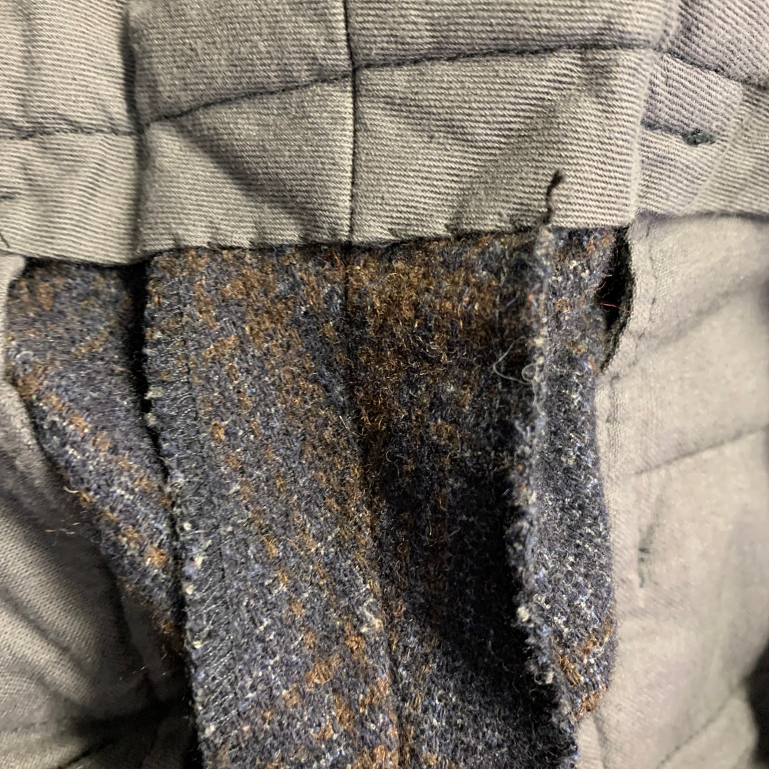 TS (S) Size 30 Navy Brown Plaid Wool Blend Cuffed Button Fly Dress Pants
