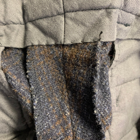 TS (S) Size 30 Navy Brown Plaid Wool Blend Cuffed Button Fly Dress Pants