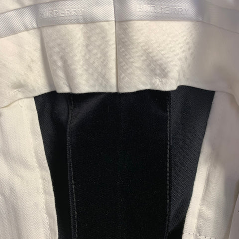 BURBERRY Size 38 Black Velvet Cotton Tuxedo Dress Pants