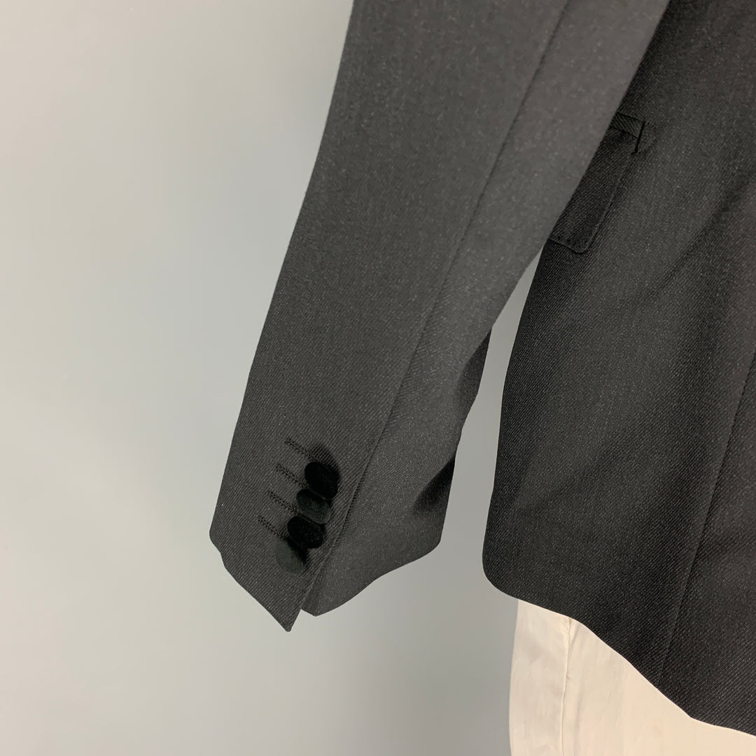 DOLCE & GABBANA Size 42 Grey Charcoal Wool Peak Lapel Sport Coat