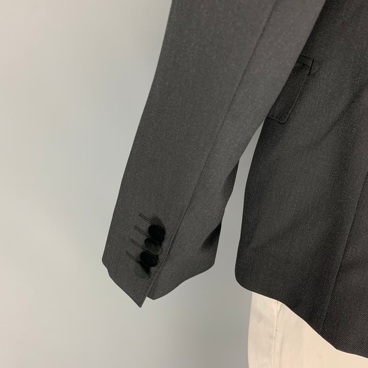 DOLCE & GABBANA Size 42 Grey Charcoal Wool Peak Lapel Sport Coat