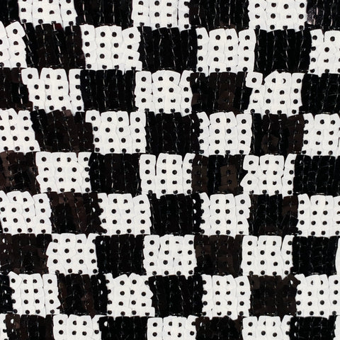 EMPORIO ARMANI Size L Black White Polyester Blend Checkered Sleeveless Dress Top