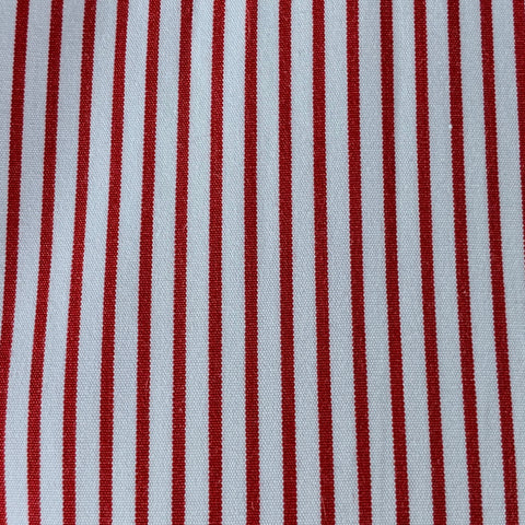 FACONNABLE Size L White Red Stripe Cotton One Pocket Long Sleeve Shirt