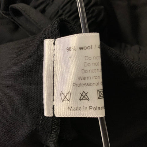 ESKANDAR Size XL Black Wool Elastane Pants