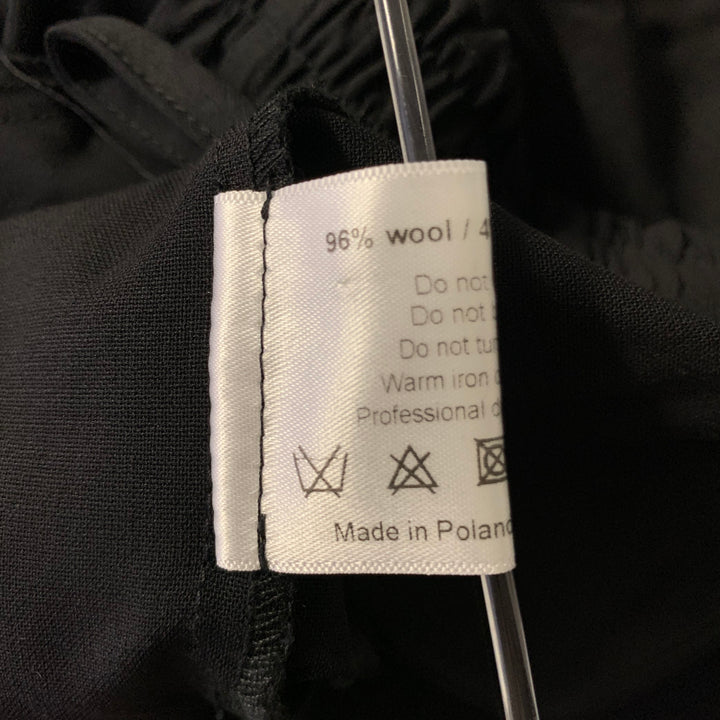 ESKANDAR Size XL Black Wool Elastane Pants