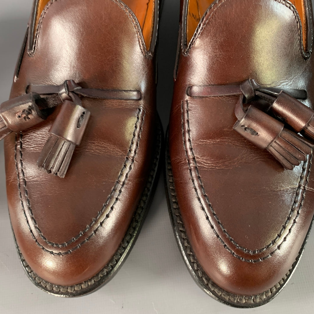 ALDEN Size 7 Dark Brown Leather Tassel Moccasin Loafer