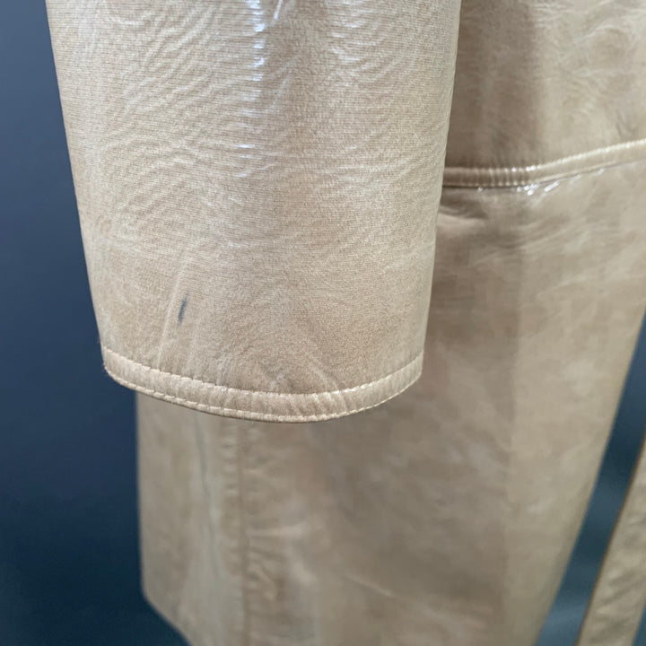 STAND STUDIO Size S Vada Beige Faux Leather Belted Trenchcoat
