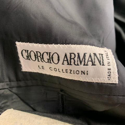 GIORGIO ARMANI Size 38 Black Wool Single Button Tuxedo