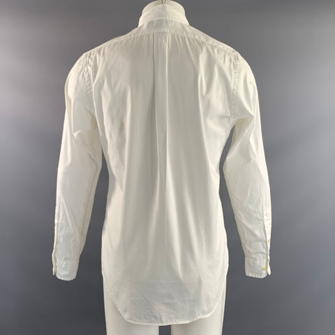 RALPH LAUREN Size M White Cotton Button Up Long Sleeve Shirt