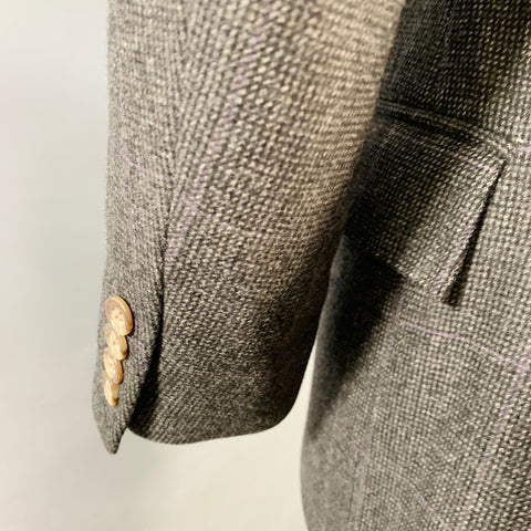 RALPH LAUREN Size 38 Regular Black Nailhead Wool Sport Coat