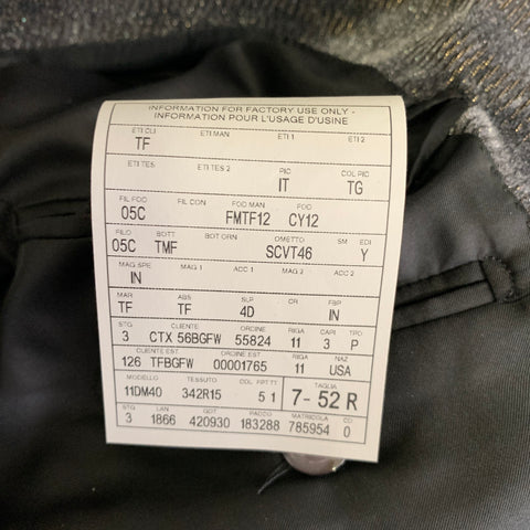 TOM FORD Chest Size 42 Black Gold Shimmery Viscose Blend Peak Lapel Sport Coat