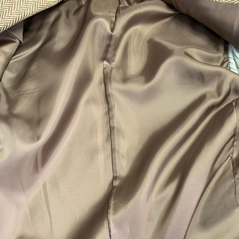 POLO by RALPH LAUREN Size 38 Regular Brown Tan Silk Herringbone Tweed Sport Coat