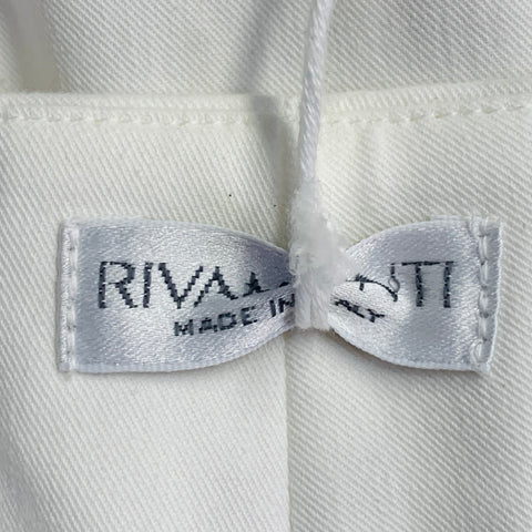 RIVAMONTI Size 4 White Cotton Blend Narrow Leg Dress Pants