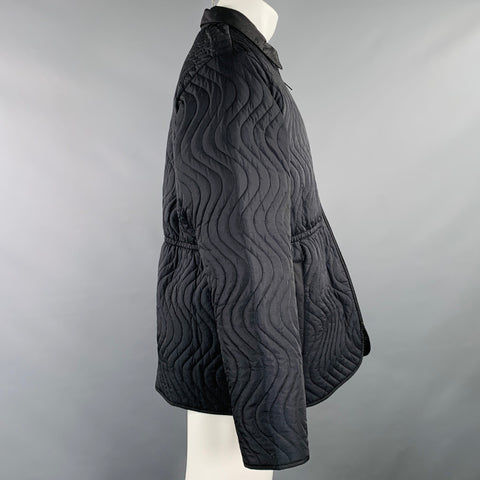 AIME LEON DORE Size M Black Quilted Nylon Zip Up Jacket