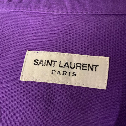 SAINT LAURENT Size S Purple Cotton Button Up Long Sleeve Shirt