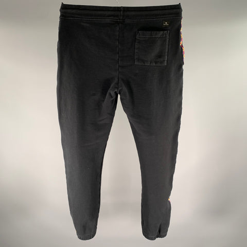 PS by PAUL SMITH Size L Black Multi-Color Stripe Cotton Sweatpants Casual Pants