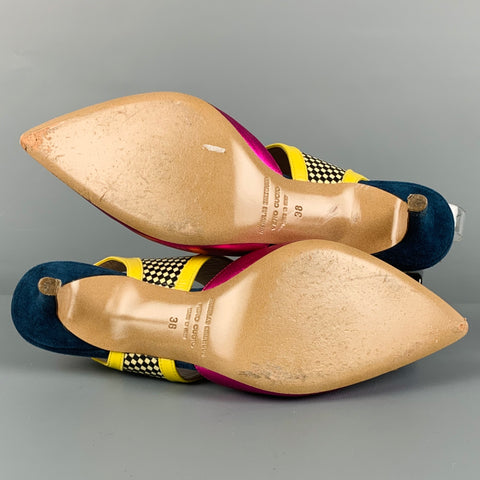 NICHOLAS KIRKWOOD Size 8 Pink Multi Color Leather Mixed Patterns Pumps