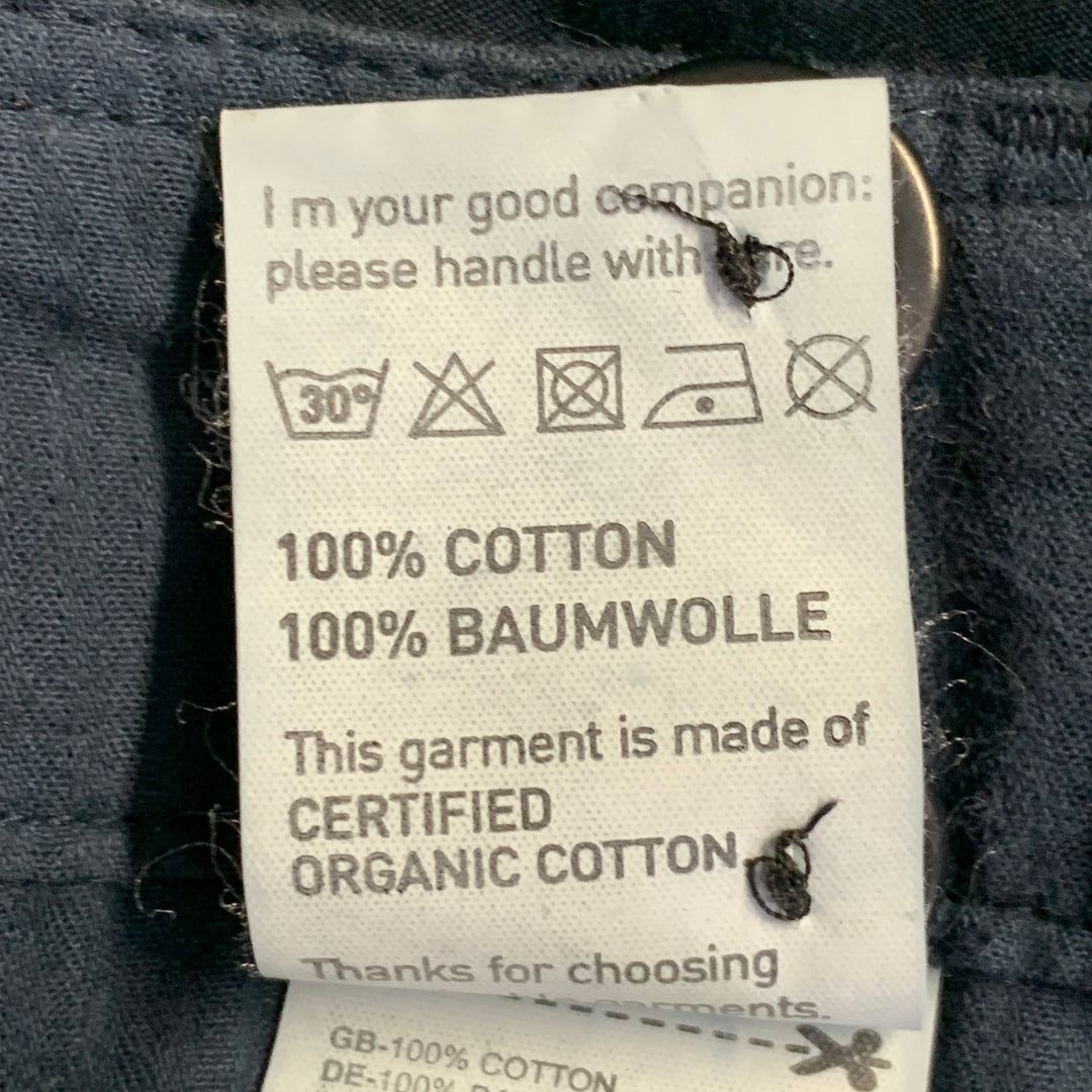 MERZ B. SCHWANEN Size L Navy Cotton Pleated Casual Pants