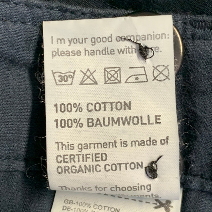 MERZ B. SCHWANEN Size L Navy Cotton Pleated Casual Pants