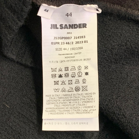 JIL SANDER Taille XL Pull Col Rond Color Block Laine Marron Noir