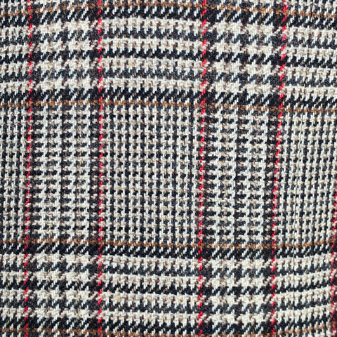 BRIONI Size 42 Long Taupe Black Red Glenplaid Cashmere Sport Coat