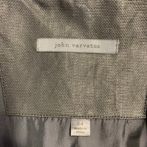 JOHN VARVATOS Size 44 Black Linen Cotton Zip Up Jacket