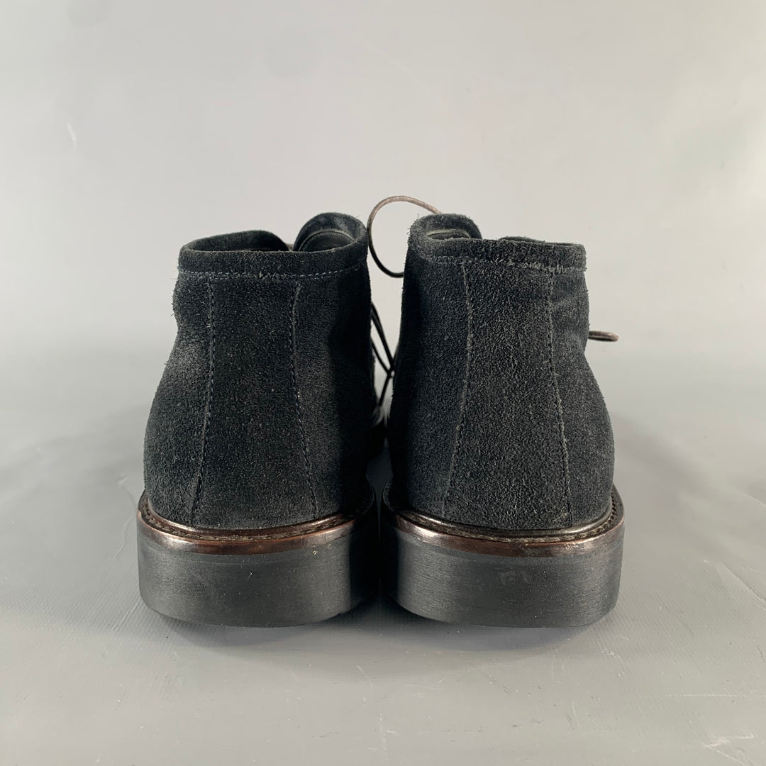 ERMENEGILDO ZEGNA Size 9.5 Navy Suede Chukka Boots