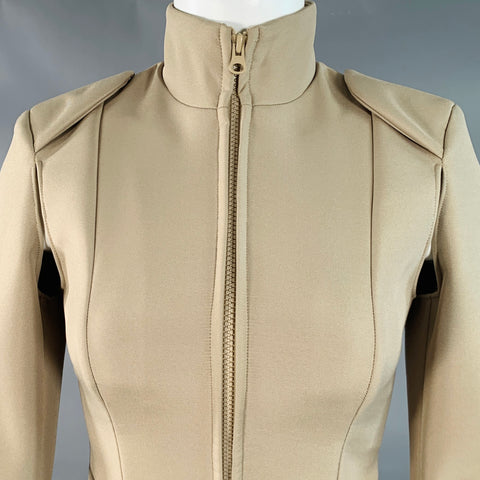 MAISON MARGIELA x H&M Size 6 Beige Polyester Blend Cutout Jacket Blazer