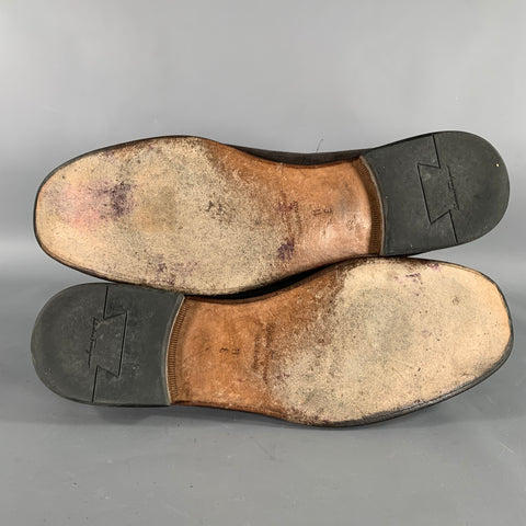 SALVATORE FERRAGAMO Size 11 Brown Suede Loafers